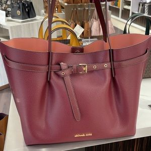 Michael Kors Emilia Large Tote Leather Shoulder Purse Handbag